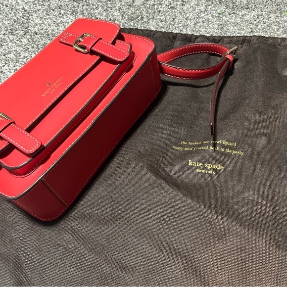 Kate Spade Essex Scout Red Leather Crossbody Purse Handbag With Dust Cover New! - Picture 13 of 13